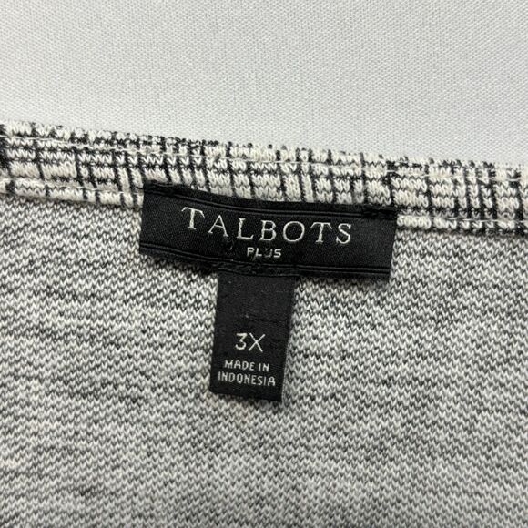Talbots Women 3/4 Sleeve Blouse Top Shirt Size 3X Cotton Blend Gray C031 -13 - Picture 14 of 15